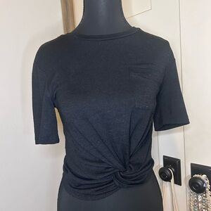 Aritzia Wilfred Knotted Women's Crewneck Pocket Tee Shirt Top Normcore